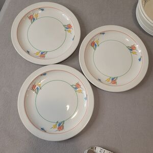 Midwinter 3 Stonehenge Crocus Vintage Retro Salad Dinner Plates Size 9 Inches